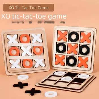 Деревянные XO Крестики-нолики 3 в 1 развивающие игровые блоки для детей