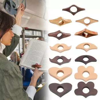 Деревянные закладки для книг, переворачивающие страницы, фиксированный держатель для страниц книг, удобный держатель для большого пальца для книголюбов 06-Beech