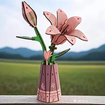 Деревянный 3D-пазл «Цветок»: Развивающая игрушка ручной работы для обучения и развлечения