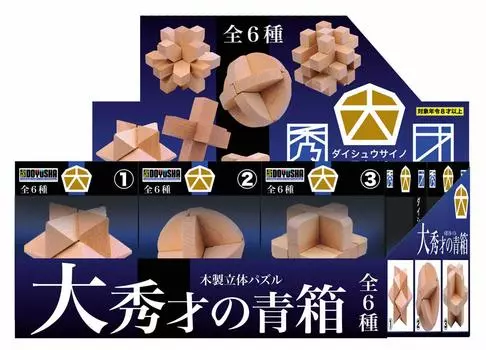 Деревянный 3D-пазл Doyusha Great Talent Blue Box Set из 6 штук по 1 детали каждого типа,