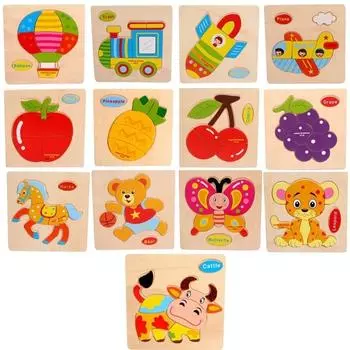 Деревянный 3D пазл Пазл Деревянные игрушки для детей Мультяшные головоломки Головоломки Интеллектуальные детские игрушки Butterfly