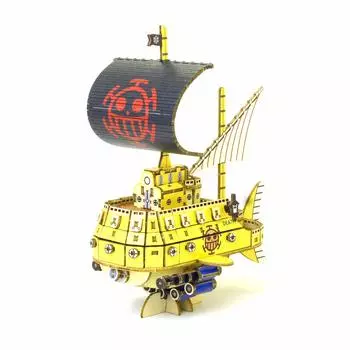 Деревянный 3D-пазл «Подводная лодка Трафальгар Ло» из серии One Piece, набор для самостоятельного изготовления, который понравится всем: от учеников начальной школы до взрослых. жёлтый