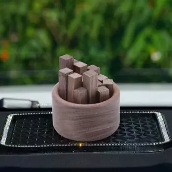 Деревянный ароматерапевтический диффузор, круглый автомобильный диффузор эфирных масел, натуральная деревянная палочка, расширяющая основу аромата B