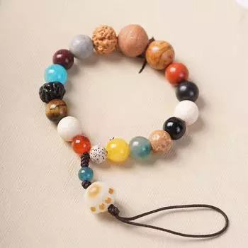 Деревянный автомобильный брелок-подвеска в китайском стиле с кошкой, подвески для мобильного телефона, аксессуары для телефона Style A