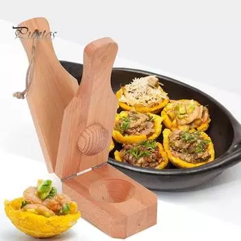 Деревянный банановый пресс-измельчитель с ручкой, банановая дробилка, многофункциональный кухонный инструмент для чипсов в форме плантана