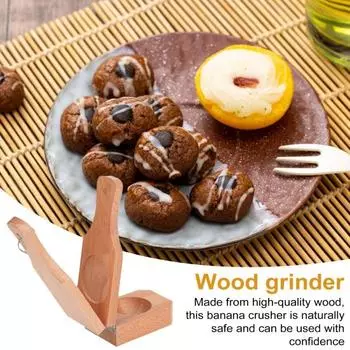 Деревянный банановый пресс-измельчитель с ручкой, банановая дробилка, многофункциональный кухонный инструмент для чипсов в форме плантана