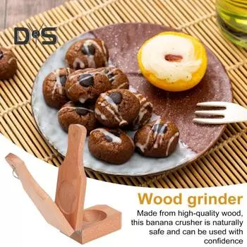 Деревянный банановый пресс-измельчитель с ручкой, банановая дробилка, многофункциональный кухонный инструмент для чипсов в форме плантана