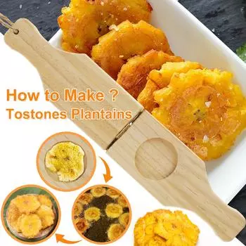 Деревянный банановый пресс Tostonera Plantain Press Food Roller Tool Многослойный банановый торт Фрикадельки Пресс-пластина Кухонный банановый гаджет