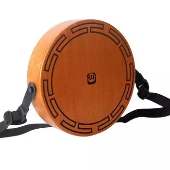 Деревянный барабан кахон, двухтональный плоский ручной барабан, ударный инструмент с регулируемым ремнем и сумками для хранения, портативный восьмиугольный барабан