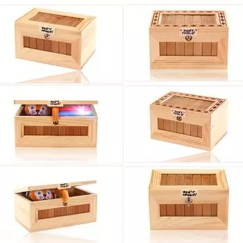 Деревянный бесполезный ящик со звуком, забавная настольная игрушка для декора дома и офиса, интерактивный сюрприз, коробка с игрушкой-тигром, уникальные подарки M