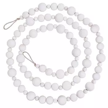 Гирлянда из деревянных бусин для фермерского дома, осенний декор, гирлянда из деревянных бусин, декор