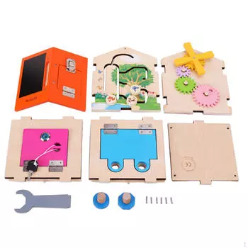 Деревянный Бизидом Многофункциональный Развивающий Куб Трек Шестерни Сенсорная Доска Игрушка Базовые Жизненные Навыки для