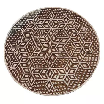 Деревянный блок печати Цветочный дизайн Ручная резная печать на текстильном принтере 4 Diameter