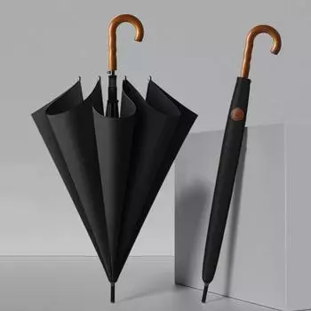 Деревянный большой зонт для гольфа для мужчин, устойчивый зонт с длинной ручкой, ветрозащитный, диаметр 120 см, роскошный большой зонт для гольфа от дождя, 8 тыс. хаки