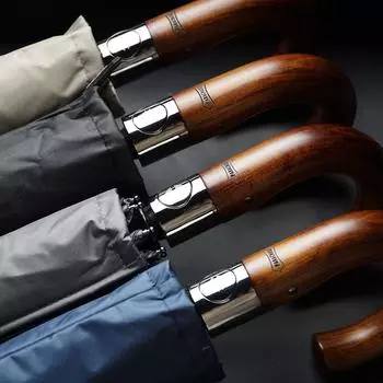 Деревянный большой зонт, ветрозащитный, прочный, с защитой от ультрафиолета, солнцезащитный зонт для мужчин, складной зонт для гольфа в деловом стиле хаки