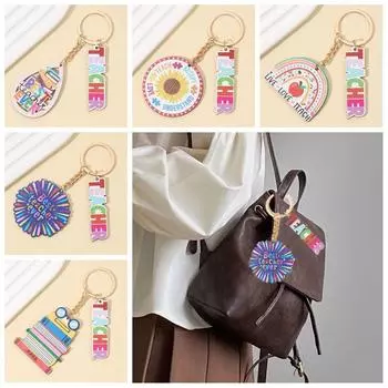 Деревянный брелок ко Дню учителя, держатель для ручки с английскими буквами, брелок для ключей, церемония вручения дипломов style 2