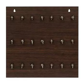 Деревянный брелок премиум-класса, настенный подвесной брелок для ключей, 21 крючок (коричневый) коричневый