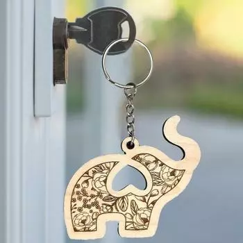 Деревянный брелок в виде слона для сестричества, женский брелок в виде слона для племени, рюкзак, сумочка, подвесное украшение, кулон, подарок на день дружбы