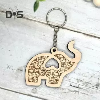 Деревянный брелок в виде слона для сестричества, женский брелок в виде слона для племени, рюкзак, сумочка, подвесное украшение, кулон, подарок на день дружбы A