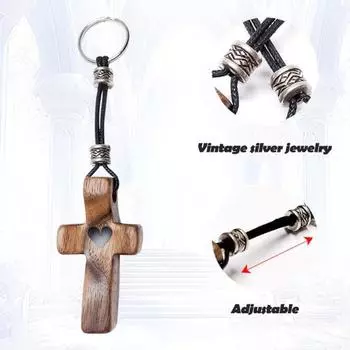 Деревянный брелок Yousheng, религиозный карманный брелок для ключей, брелок для снятия стресса на кончике пальца, брелок в форме сердца, подарок для поддержки близких 1pc