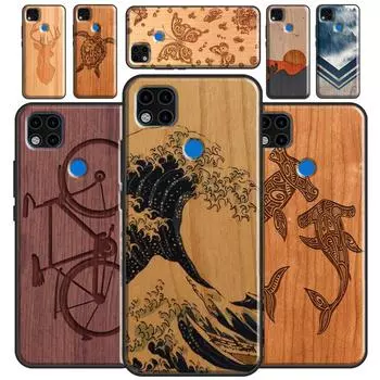 Деревянный чехол с изображением волка и бабочки для Xiaomi Redmi Note 10 Pro Note 9 Pro Note 11 Pro 8T 9S 10S 10 9A 9T 9C Redmi 7