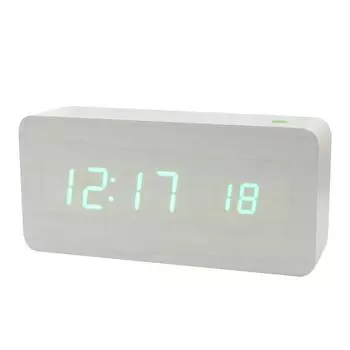 Деревянный цифровой будильник, 8 уровней, цифровые часы с регулируемой яркостью и светодиодной подсветкой, дата и время Bamboo