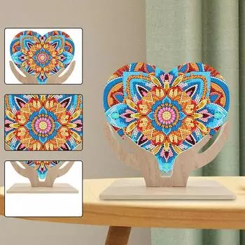 Деревянный цветок алмазная живопись настольные украшения комплект бабочка 5D DIY алмазное искусство настольные украшения для домашнего офиса декор