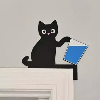 Деревянный цветок, кошка, дверной уголок, украшение, деревенский деревянный, любовь, сердце, мультяшный котенок, дверная рама, знак, передняя дверь, украшение на край, украшение для сидения Right красный