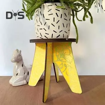 Деревянный держатель для цветочного горшка, подставка для растений, цветочный узор для помещений, подставка для цветочного горшка для горшечных растений, садовый декор красный