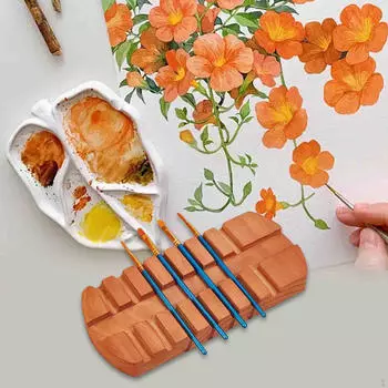 Деревянный держатель для кистей, подставка для рисования, стойка для хранения художественных принадлежностей для китайской каллиграфической туши