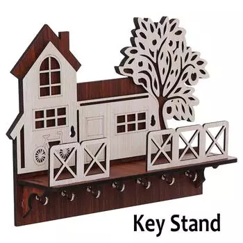 Деревянный держатель для ключей с подставкой для зарядки мобильного телефона и пультом дистанционного управления для декора дома/офиса, держатель для ключей