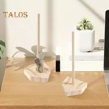 Деревянный держатель для колец, противоскользящее, устойчивое, съемное основание, бейсбольная текстура, резная, большая емкость, футбольный победитель, органайзер для ювелирного магазина, чемпионат цвет старого дерева