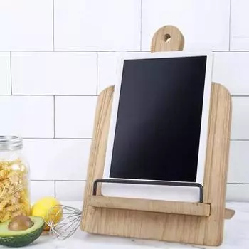 Деревянный держатель для кулинарной книги, регулируемая подставка для книги рецептов на кухонном столе, прочный многофункциональный настольный держатель для телефона и планшета