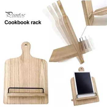 Деревянный держатель для кулинарной книги, регулируемая подставка для книги рецептов на кухонном столе, прочный многофункциональный настольный держатель для телефона и планшета