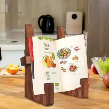 Деревянный держатель для кулинарных книг, кухонная стойка, подставка для рецептов, высокая устойчивость, гладкие края, без заусенцев