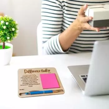 Деревянный держатель для липких заметок, прочная самоклеящаяся подставка для блокнота, настольный органайзер, подставка для заметок, поднос для стикеров, создатель различий, подарок учителю 1pc