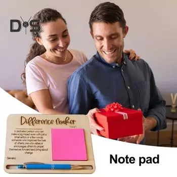 Деревянный держатель для липких заметок, прочная самоклеящаяся подставка для блокнота, настольный органайзер, подставка для заметок, поднос для стикеров, создатель различий, подарок учителю 1pc