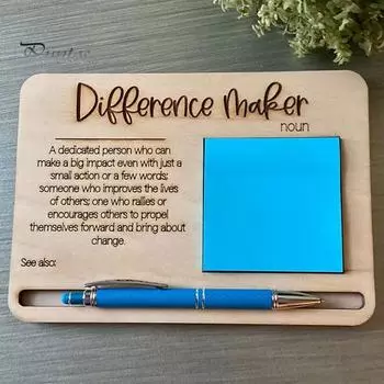 Деревянный держатель для липких заметок, прочная самоклеящаяся подставка для блокнота, настольный органайзер, подставка для заметок, поднос для стикеров, создатель различий, подарок учителю 1pc