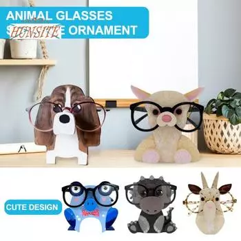 Деревянный держатель для очков ручной работы, подставка для очков с изображением животных A