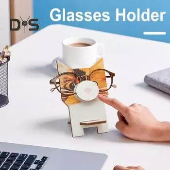 Деревянный держатель для очков с изображением животных, ручная резьба, лиса, кошка, ленивец, пингвин, телефон, очки, солнцезащитные очки, подставка, украшение для рабочего стола, подарок на день рождения A
