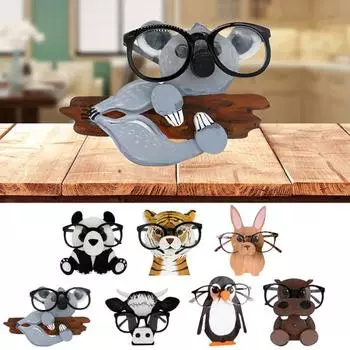 Деревянный держатель для очков в форме тигра, кролика, пингвина, быка, органайзер для очков, подставка для очков, домашний декор Rabbit
