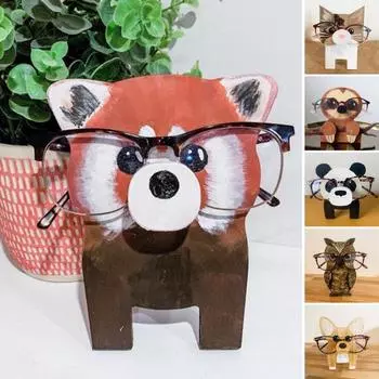 Деревянный держатель для очков в виде животного, резной держатель для очков на столешницу, органайзер для очков в виде животного для домашнего офиса, школьной парты Hobbyhorse