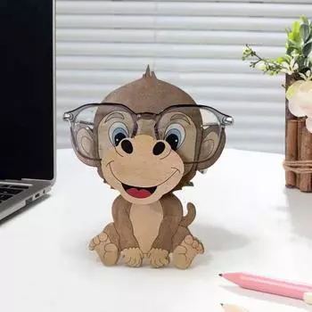 Деревянный держатель для очков в виде животных, настольная подставка для очков, мультяшная подставка для очков, органайзер для солнцезащитных очков для дома, прикроватной тумбочки, офиса Dog