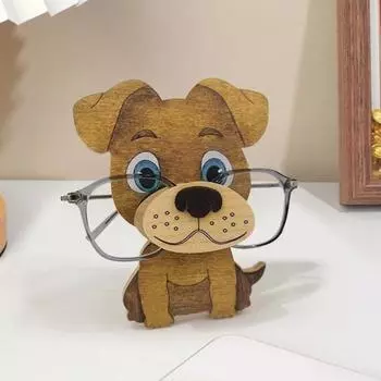 Деревянный держатель для очков в виде животных, настольная подставка для очков, мультяшная подставка для очков, органайзер для солнцезащитных очков для дома, прикроватной тумбочки, офиса Cow