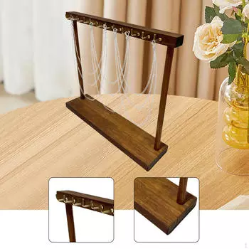 Деревянный держатель для ожерелий своими руками, подвесные крючки, подставка для демонстрации ювелирных изделий для туалетного столика, витрины, 12 Hooks