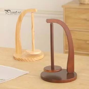 Деревянный держатель для пряжи для вязания крючком с устойчивым основанием, без заусенцев, многоразовая вращающаяся магнитная катушка для ниток и шерстяных клубков