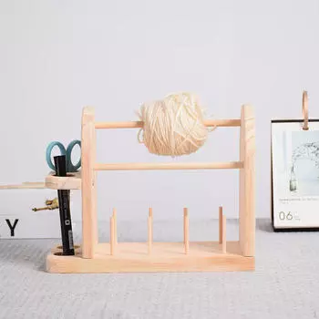 Деревянный держатель для пряжи для вязания крючком, устойчивый держатель для клубков, подставка-органайзер для вязания крючком