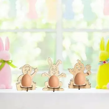 Деревянный держатель для яиц, подставка для яиц в форме овцы, кролика, цыпленка, настольный декор, пасхальный держатель для яиц для каминной полки, кухонной столешницы Sheep