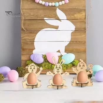 Деревянный держатель для яиц, подставка для яиц в форме овцы, кролика, цыпленка, настольный декор, пасхальный держатель для яиц для каминной полки, кухонной столешницы Sheep