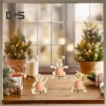 Деревянный держатель для яиц, подставка для яиц в форме овцы, кролика, цыпленка, настольный декор, пасхальный держатель для яиц для каминной полки, кухонной столешницы Sheep